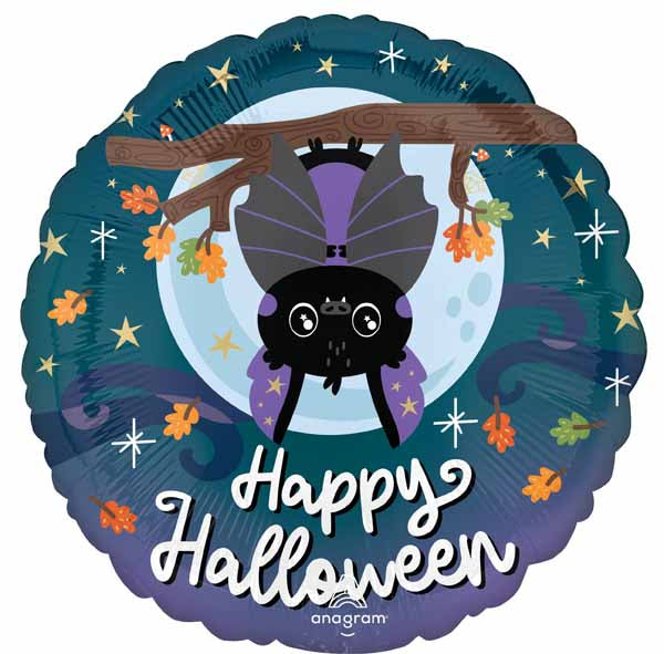 Halloween Twilight Bat 18-Inch Round Foil Balloon