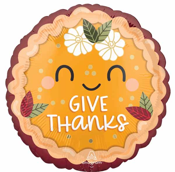 Slice of Thanks Pie 18-Inch Round Foil Balloon
