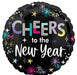 Mid Century Happy New Year 18" Round Foil Balloon