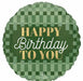 Stylish Sage Happy Birthday 18" Round Foil Balloon