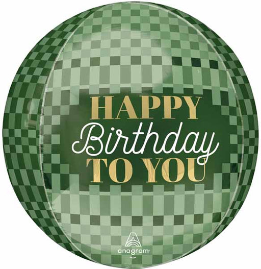 Stylish Sage Happy Birthday Orbz Foil Balloon, 16 Inch