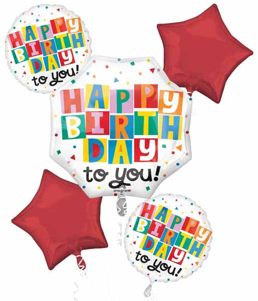 Celebrate the Day Happy Birthday Foil Balloon Bouquet