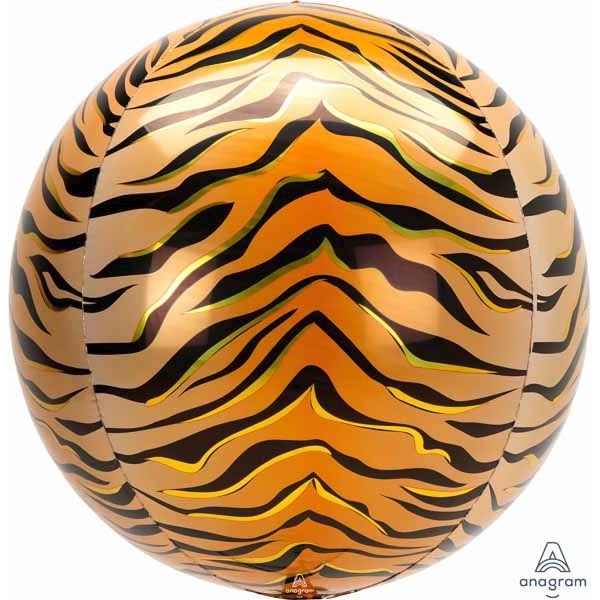 Tiger Print Animalz 16" Orbz XL Foil Balloon