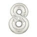 7-Inch Silver Megaloon Number 8 Balloon
