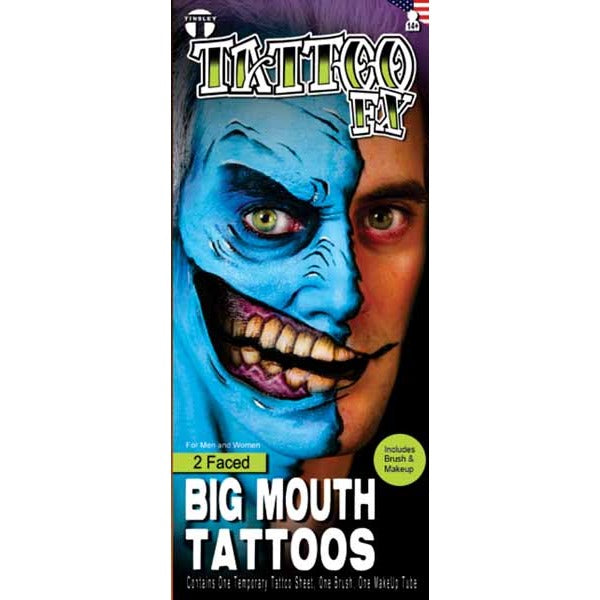 Tinsley Transfers 2 Faced Big Mouth Temporary Tattoo Kit