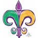 38-Inch Mardi Gras Fleur-de-Lis Foil Balloon