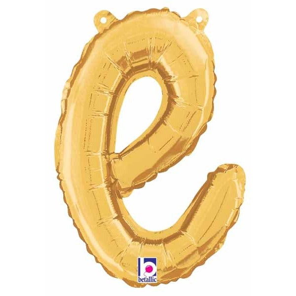 14" Gold Script Letter E Balloon