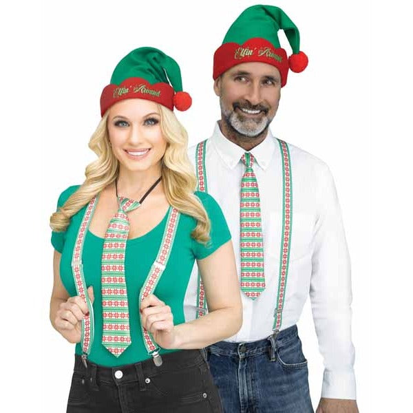 Green Stripe Holly Day Suspender Kit
