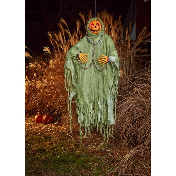 36-Inch Light-Up Hanging Pumpkin Reaper