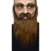 Medium Brown Moustache, Eyebrow and Beard Costume Set