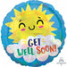 Get Well Happy Sun 18" Round Holographic Foil Balloon