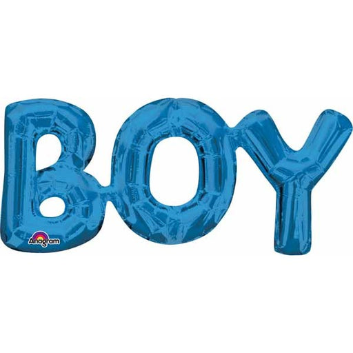 Blue BOY Block Letter Foil Balloon