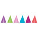 Assorted Solid Colour Cone Party Hats, 6 Pack