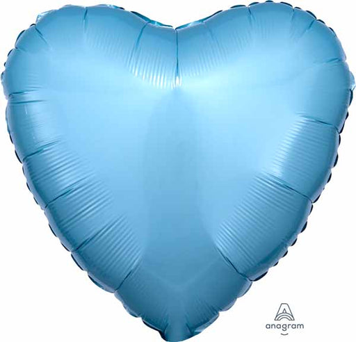 18" Pearl Pastel Blue Heart Foil Balloon