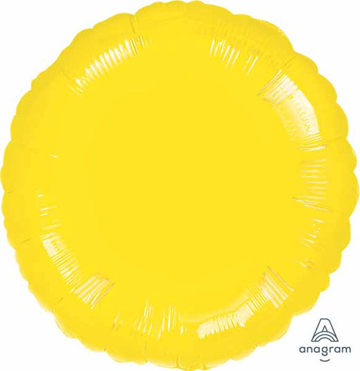 18" Metallic Yellow Round Foil Balloon