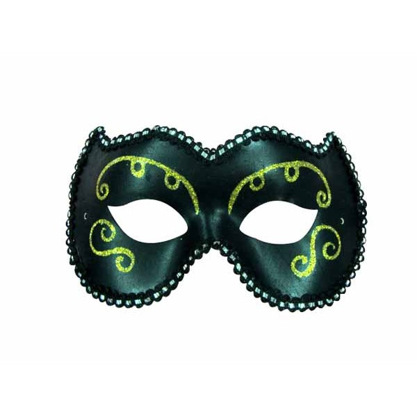 Black and Gold Vinyl Look Masquerade Mask