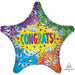 18" Congrats Streamer Holographic Foil Balloon