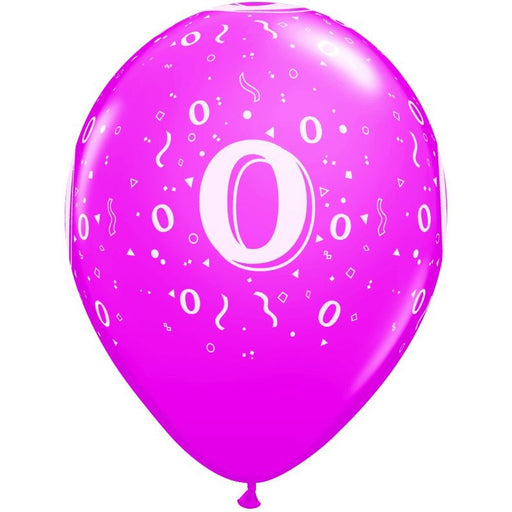 Ballons en latex de 11 pouces avec impression confettis numéro 0, paquet de 50