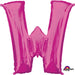 Pink Letter W Balloon, 33 Inch