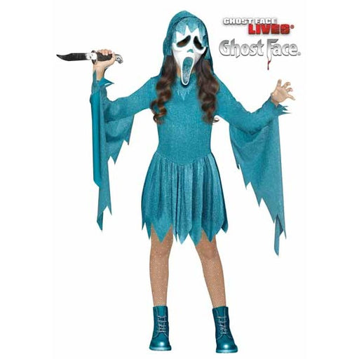 Pastel Teal Ghost Face Child Costume, Small 4/6