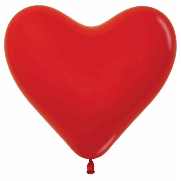Sempertex Red 6" Heart Latex Balloons, 50 Pack