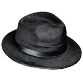 Black Dura-Form Vel-Felt Fedora Hat