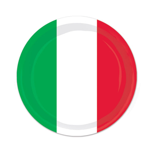 RED, WHITE & GREEN PLATES 7` 8/PKG