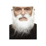 White Synthetic Moustache and Beard Costume Set