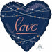 Navy Wedding Jumbo Heart Foil Balloon