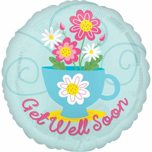 Get Well Tea Cup 18-Inch Foil Balloon