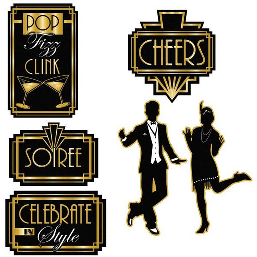 Superbes décorations découpées « Années 20 », lot de 6