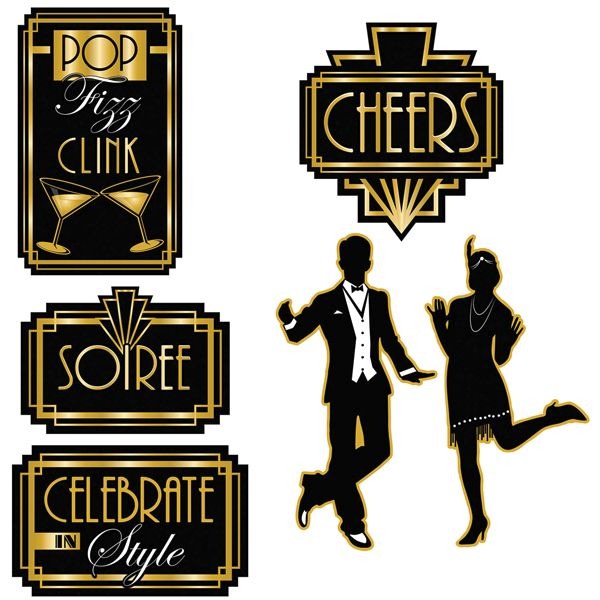 Great '20s Party Cutouts, 6 Count