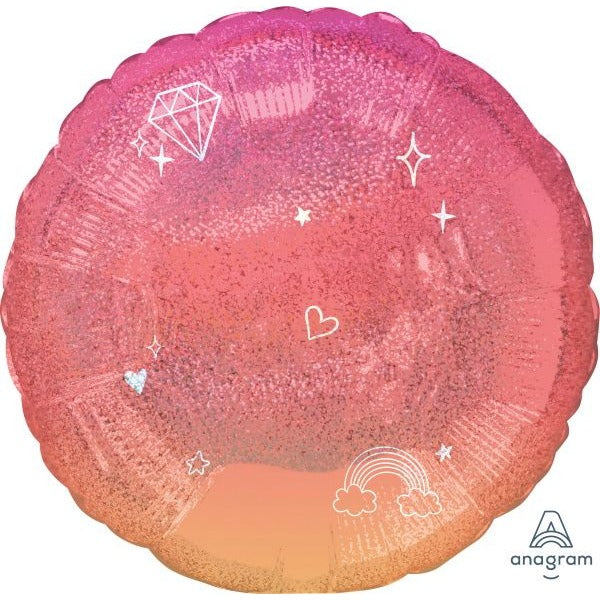 Sparkle 18-Inch Round Holographic Foil Balloon