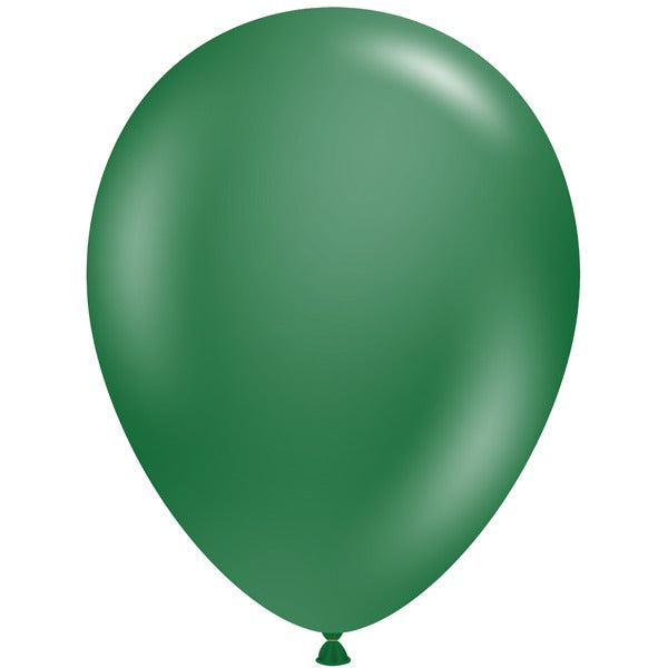 TUFTEX 11" Metallic Forest Green Latex Balloons, 100 Count