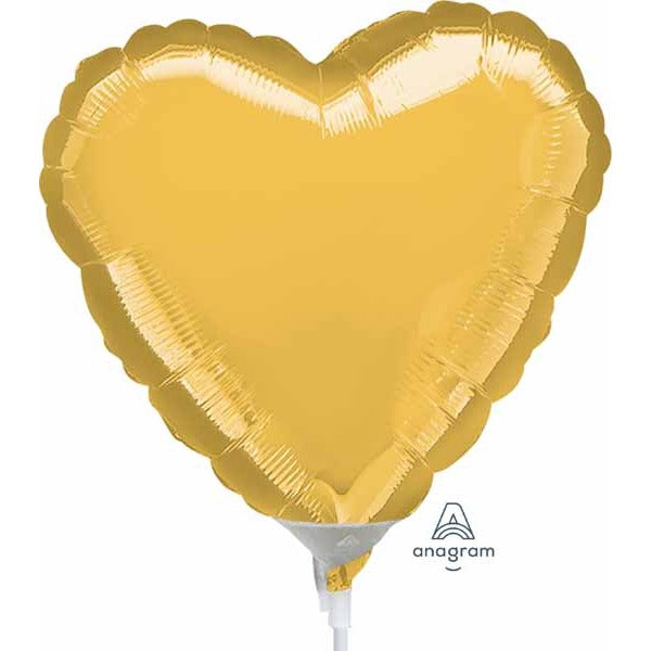 4-Inch Gold Heart Foil Balloon