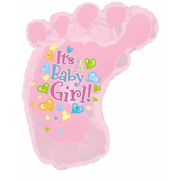 12-Inch Baby Girl Foot Mini Foil Balloon
