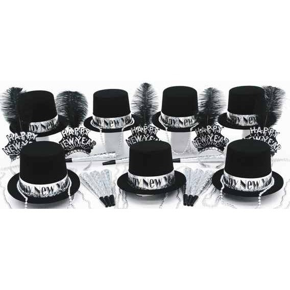 Silver Glitz New Year's Eve Party Kit for 50