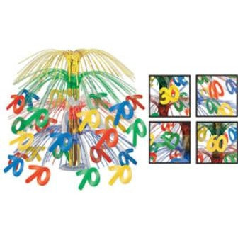 Multicolor 60th Birthday Cascade Centerpiece, 18 Inches
