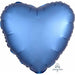 Azure Satin Luxe Heart Foil Balloon, 18 Inch