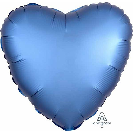 Azure Satin Luxe Heart Foil Balloon, 18 Inch