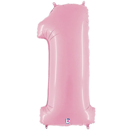 Megaloon Number 1 Pastel Pink Balloon