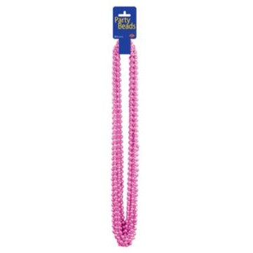 Cerise Small Round Party Beads, 12 Pack