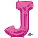 Pink Letter J Balloon, 33 Inch
