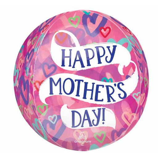 Happy Mother's Day Layered Hearts 16" Orbz Foil Balloon