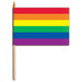 RAINBOW FLAG- RAYON 4"X6" W/ WOOD DOWELL