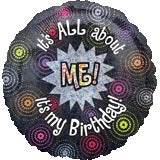 All About Me Birthday 18-Inch Holographic Round Foil Balloon