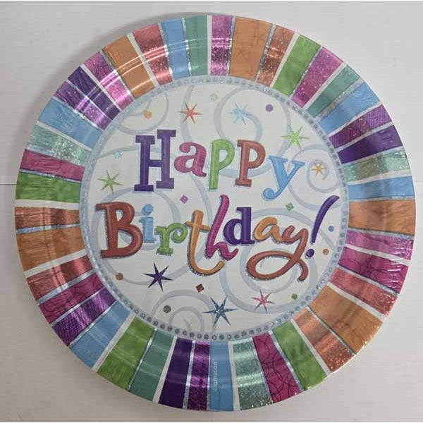 Radiant Birthday 9-Inch Plates, 8 Count
