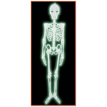 4 ft Glow-in-the-Dark Plastic Skeleton Halloween Decoration