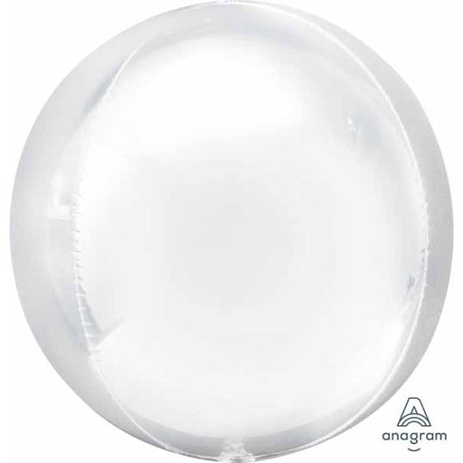 White Orbz Foil Balloon, 16 Inch