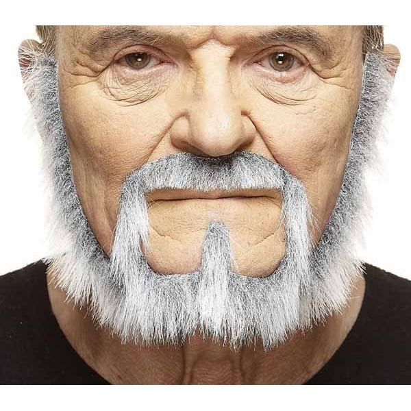White and Grey Costume Moustache and Beard Set